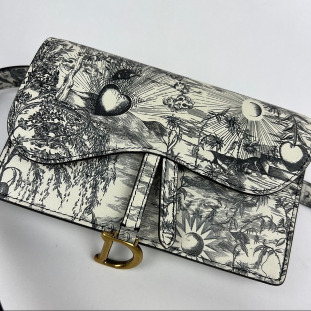 Christian Dior Jardín Print Leather Saddle D Belt Bag - Picture 4 of 13